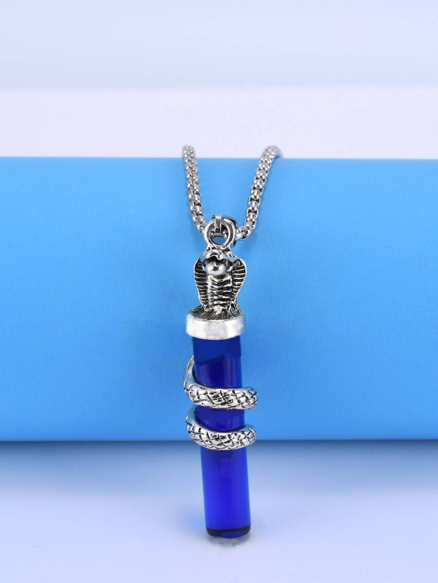 Men Snake Pendant Necklace - Multicolor - View 1