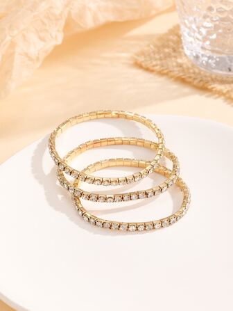 3入組水鑽裝飾手環