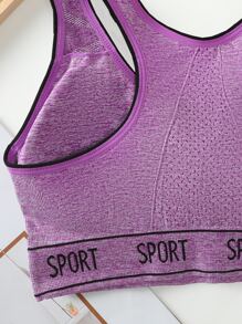 Girls Letter Graphic Wireless Bra - Purple - View 3