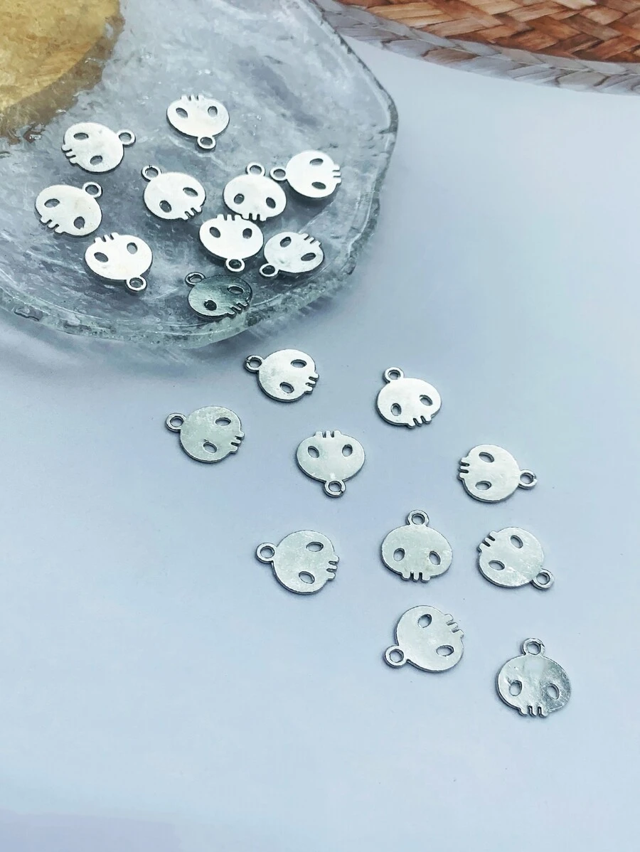 20入組骷髏DIY吊墜 - 銀色 - 查看 1