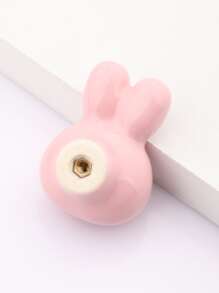 1 Stück Schubladenknopf mit Hase Design - Babypink - Übersicht 2