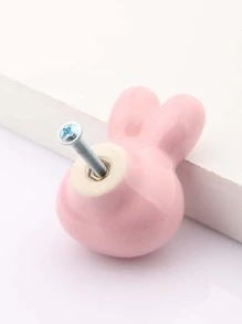 1 Stück Schubladenknopf mit Hase Design - Babypink - Übersicht 3