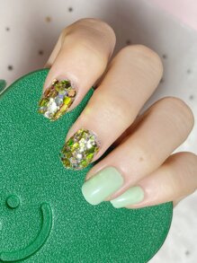 24pcs Short Square Fake Nail & 1pc Nail File & 1sheet Tape - Multicolor - View 3