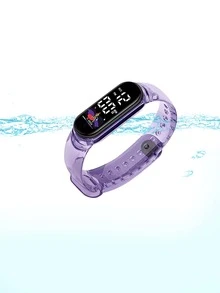 Men Oval Electronic Watch - Purple - View 2