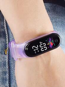 Men Oval Electronic Watch - Purple - View 4