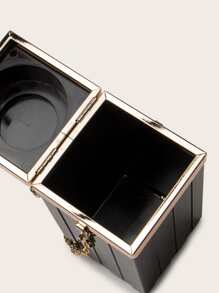 Mini Lipstick Denim Novelty Bag - Hot Pink - View 4