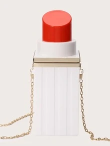 Mini Lipstick Design Chain Novelty Bag - 白色 - 查看 2