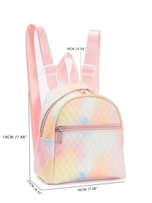 1pc Mini Cute Candy Color Kids Backpack, Suitable For Girls, Elementary/Middle School Students, Travel, School, Holiday Gift, Daily Use - Multicolor - View 3