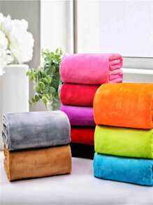 1入組隨機色長毛絨毯子 - 彩色 - 查看 1