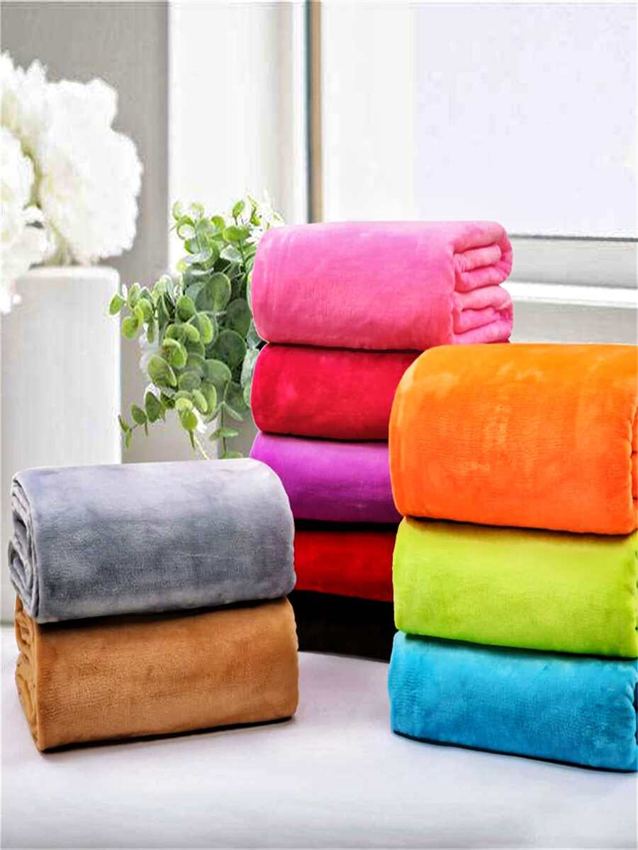 1入組隨機色長毛絨毯子 - 彩色 - 查看 1