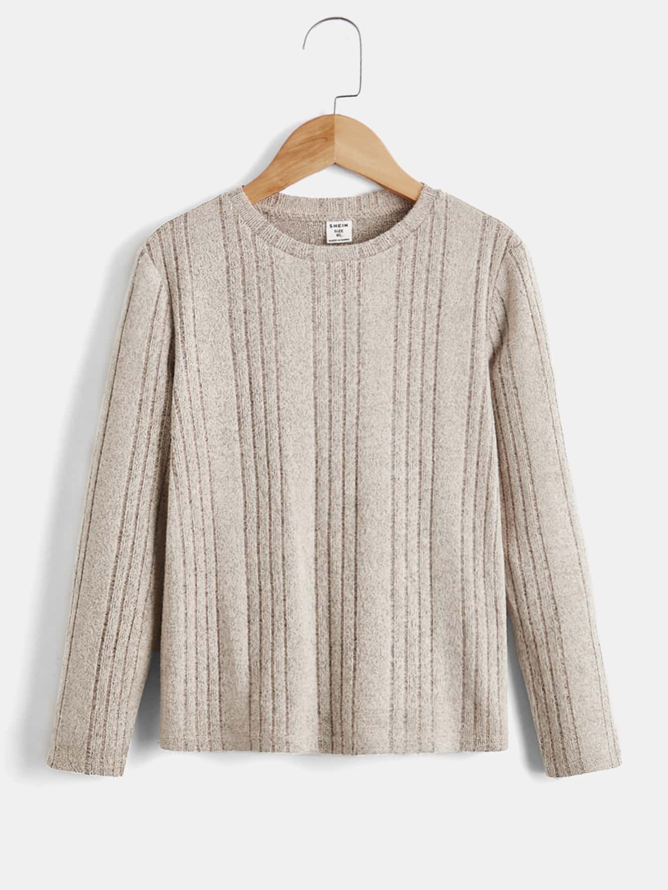 SHEIN Boys Ribbed Knit Tee - Apricot - View 1