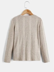 SHEIN Boys Ribbed Knit Tee - Apricot - View 2