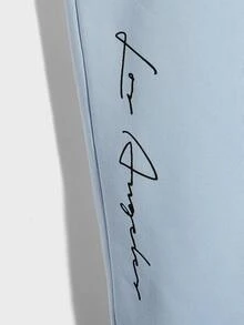 Manfinity Men Letter Graphic Pullover & Joggers - Baby Blue - View 4