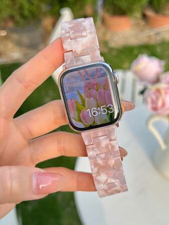 1 pieza Correa para Apple Watch hecha de resina tallada con CNC, tamaño ajustable y removible, resistente al agua y al desgaste, compatible profesionalmente con Apple Watch Ultra 2/1, SE S10/9/8/7/6/5/4/3/2/1 38/40/41/42/44/46//45/49mm