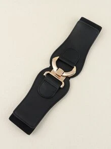 對稱扣鬆緊腰帶 - 黑色 - 查看 3