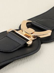 對稱扣鬆緊腰帶 - 黑色 - 查看 5