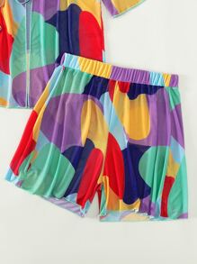 SHEIN Swim 帶覆蓋物全印花三角形露背比基尼泳裝 - 彩色 - 查看 6