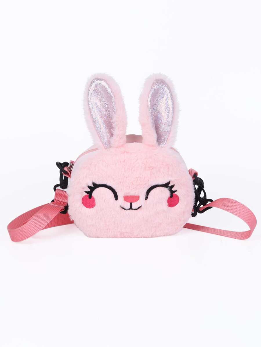sheemeet Chicas Bolsa creativa con diseño de conejo de dibujos animados de peluche - Rosa - Ver 1