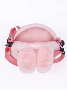 sheemeet Chicas Bolsa creativa con diseño de conejo de dibujos animados de peluche - Rosa - Ver 4