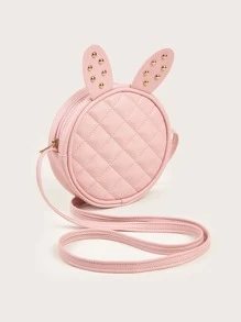 女孩鉚釘和卡通耳朵裝飾衍縫異形包