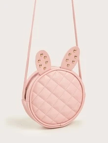 女孩鉚釘和卡通耳朵裝飾衍縫異形包