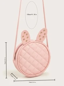 女孩鉚釘和卡通耳朵裝飾衍縫異形包