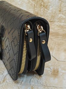 MINGYOU Stitch Detail Metal Decor Long Wallet Business Casual - Black - View 6