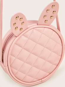 女孩鉚釘和卡通耳朵裝飾衍縫異形包