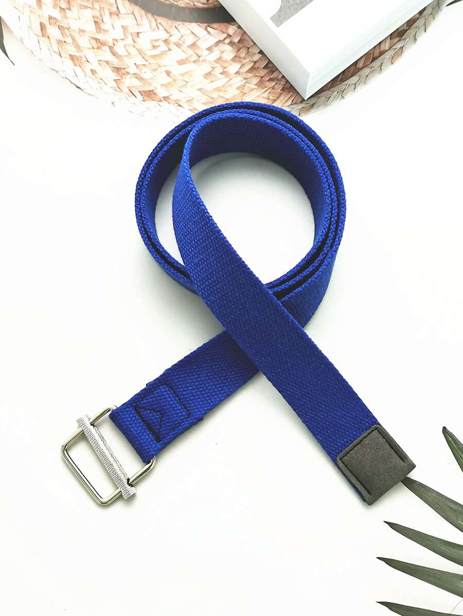 Square Buckle Tape Belt - Blue - View 1
