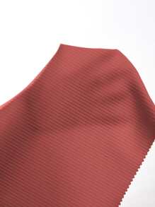 SHEIN EZwear 羅紋鈕扣弧形短款上衣 - 西瓜粉 - 查看 7