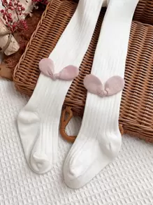 4双女童星耳朵条纹马镫裤袜 - 彩色 - 查看 3