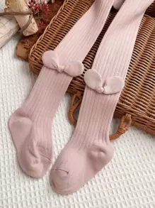 4双女童星耳朵条纹马镫裤袜 - 彩色 - 查看 4