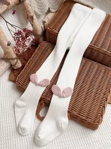 4双女童星耳朵条纹马镫裤袜 - 彩色 - 查看 6