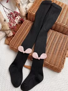 4双女童星耳朵条纹马镫裤袜 - 彩色 - 查看 7