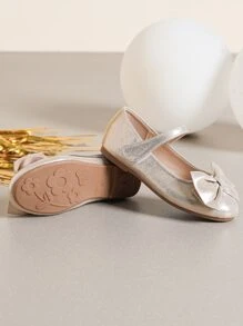 Girls Bow Decor Mary Jane Flats