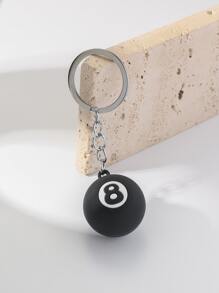 Đàn ông số chi tiết móc khóa bi-a quyến rũ - màu đen - Xem 1