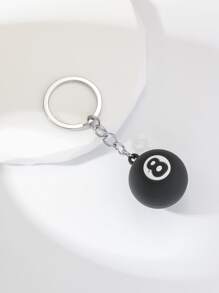 Đàn ông số chi tiết móc khóa bi-a quyến rũ - màu đen - Xem 2