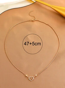 1 件时尚魅力镶嵌无限符号心形吊坠项链适合女性日常佩戴情人节、妈妈、母亲、母亲节、礼物 - 金黃色 - 查看 6