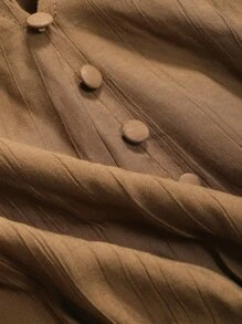 DAZY Vestido Con Cuello Muesca Y Manga Raglán - Camel - Ver 6