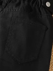 SHEIN 年轻女孩可调节腰围胡萝卜形牛仔裤