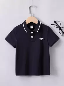 小男童恐龍印花POLO衫