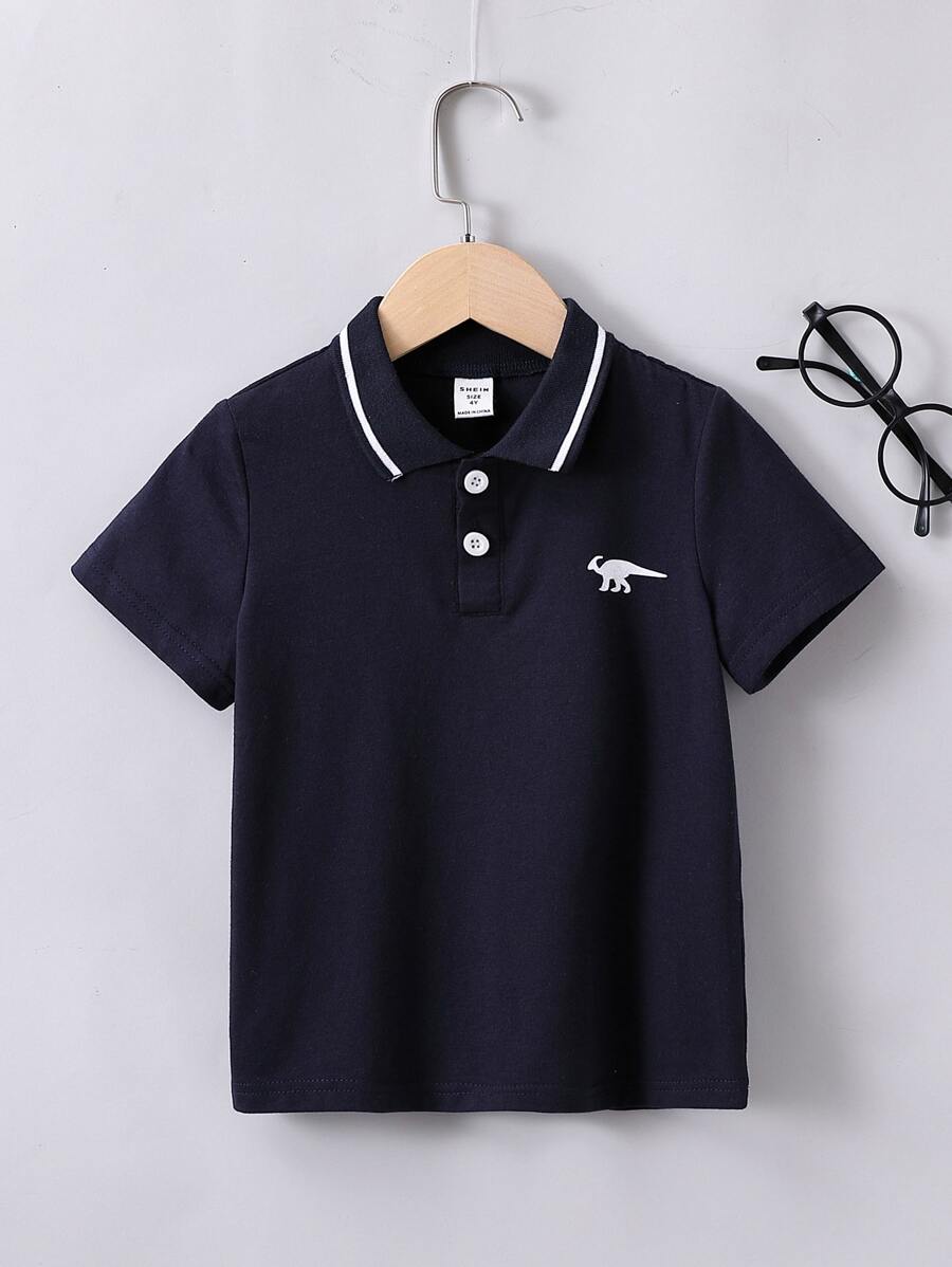 小男童恐龍印花POLO衫