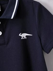 小男童恐龍印花POLO衫