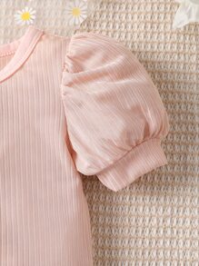 Baby Girl 2pcs Puff Sleeve Tee - Multicolor - View 4