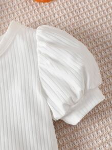 Baby Girl 2pcs Puff Sleeve Tee - Multicolor - View 5