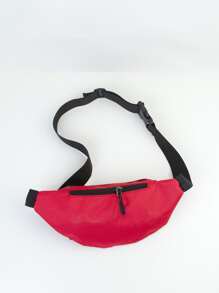 Men Letter Graphic Waist Bag Chest Bag - Red - View 3