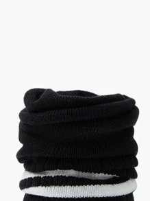 Chicos 5 pares Calcetines de tripulación con patrón de rayas - Negro - Ver 4