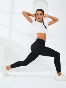 Yoga Basic Absorbs Sweat Breathable Feels Like Skin Sports Tank Top Workout Tank Top Gym Women Shirts - White - View 6