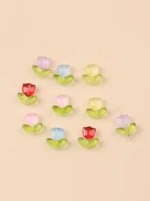 20入組花朵形狀DIY釘珠 - 彩色 - 查看 1