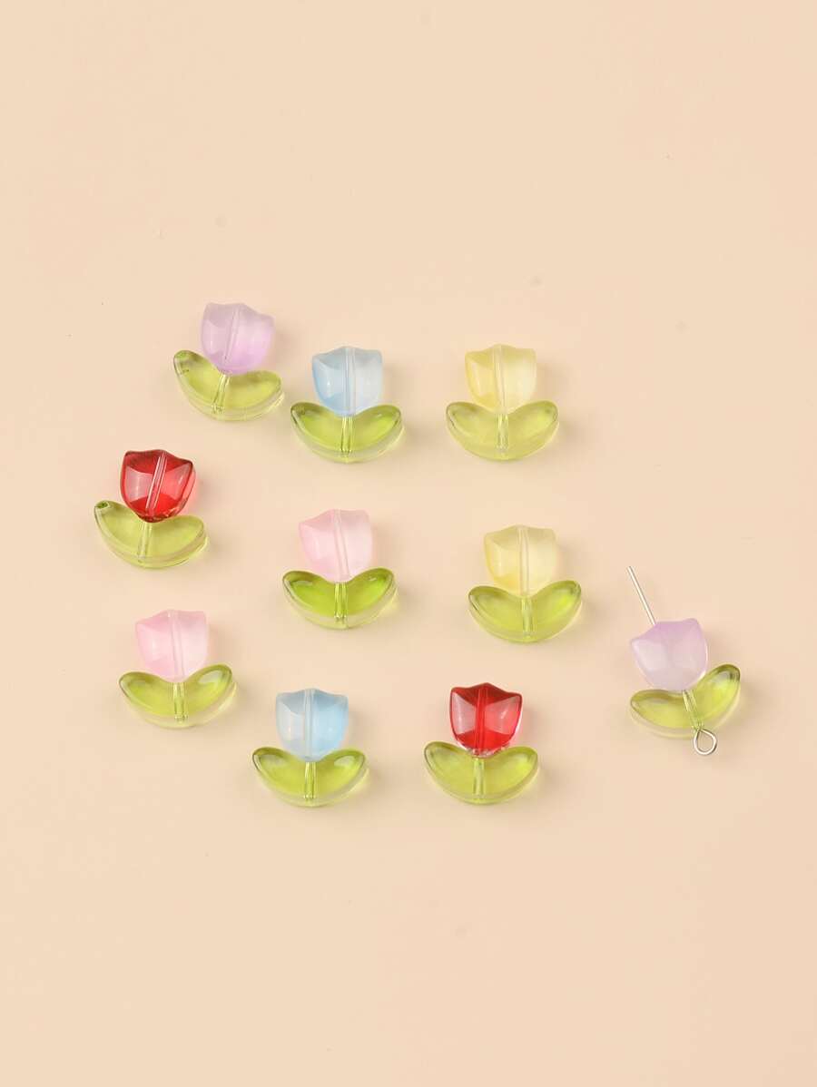 20入組花朵形狀DIY釘珠 - 彩色 - 查看 1